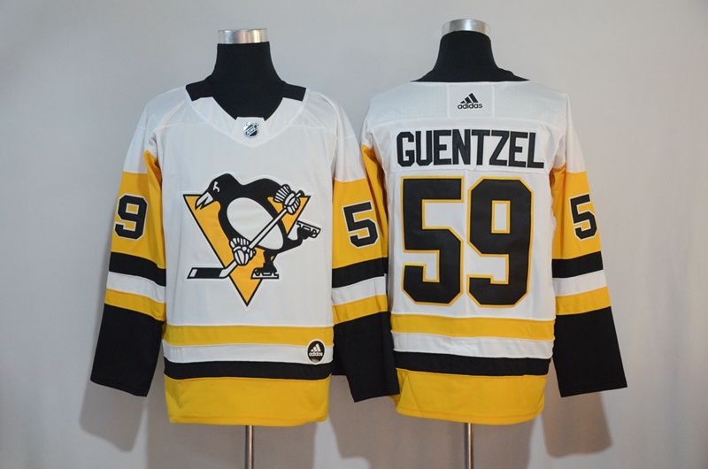 Men Pittsburgh Penguins #59 Guentzel White Hockey Stitched Adidas NHL Jerseys